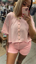 Load image into Gallery viewer, Pink Cream Striped Top
