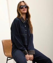Load image into Gallery viewer, Denim Leopard Cuff Jacket
