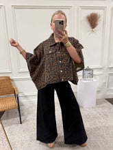 Load image into Gallery viewer, Denim Leopard Poncho
