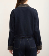 Load image into Gallery viewer, Denim Leopard Cuff Jacket
